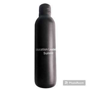 Stainless steel bottle. Black. New. Keeps drinks hot or cold.